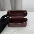 Borsa a mano Dior Trianon Soft Vanity Mini Chain S4613 Borgogna