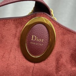 Borsa a secchiello medio Dior Médaillon M1532 Borgogna