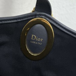 Borsa a secchiello medio Dior Médaillon M1532 Dior Oblique blu