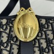 Borsa a secchiello medio Dior Médaillon M1532 Dior Oblique blu
