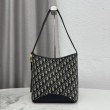 Borsa a secchiello medio Dior Médaillon M1532 Dior Oblique blu