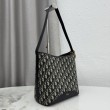 Borsa a secchiello medio Dior Médaillon M1532 Dior Oblique blu