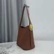 Borse Replica Alta Qualità a secchiello medio Dior Médaillon M1532 Marrone