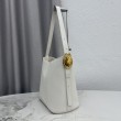 Borsa a secchiello medio Dior Medalillon M1532 Bianco