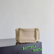 Borsa a spalla Bottega Veneta Madison Intrecciato Ecru-Muse