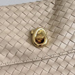 Borsa a spalla Bottega Veneta Madison Intrecciato Ecru-Muse