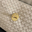 Borsa a spalla Bottega Veneta Madison Intrecciato Ecru-Muse