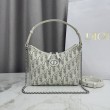Borse Replica a tracolla Dior 30 Montaigne Miss Caro Oblique beige/grigio