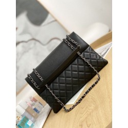 Borse Replica Alta Qualità Chanel trapuntata media con tracolla a catena nero