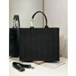 Borse Replica Alta Qualità Dior media Book Tote con tracolla api nero