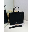 Borse Replica Alta Qualità Dior media Book Tote con tracolla api nero