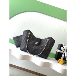 Borsa shopping Chanel 2026 rafia intrecciata AS6090 albicocca