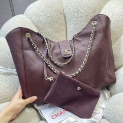 Borsa shopping Chanel piccola/grande AS6095/AS6090 con pochette Borgogna