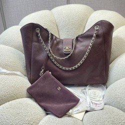 Borsa shopping Chanel piccola/grande AS6095/AS6090 con pochette Borgogna
