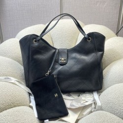 Borsa shopping Chanel piccola/grande AS6095/AS6090 con pochette nera