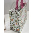 Borse Firmate Replica tote Dior Book multicolore con ricamo Daisy Garden e manico rosa