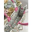 Borse Firmate Replica tote Dior Book multicolore con ricamo Daisy Garden e manico rosa