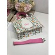 Borse Firmate Replica tote Dior Book multicolore con ricamo Daisy Garden e manico rosa
