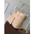 Borse Firmate Replica tote Louis Vuitton M29486 Neverfull MM ricamata marrone