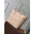 Borse Firmate Replica tote Louis Vuitton M29486 Neverfull MM ricamata marrone