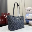 Borsa tote piccola Gucci Tribeca 875236 GG denim blu