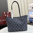 Borsa tote piccola Gucci Tribeca 875236 GG denim blu