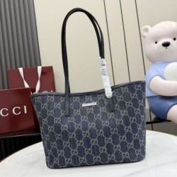 Borsa tote piccola Gucci Tribeca 875236 GG denim blu