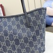 Borsa tote piccola Gucci Tribeca 875236 GG denim blu