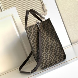Replica perfette Borsa shopper Tote Fendi FF jacquard marrone