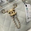 Borsa a secchiello Chanel AS5293 Hobo con coulisse Bianco-verde