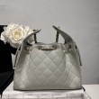 Borsa a secchiello Chanel AS5293 Hobo con coulisse Bianco-verde