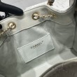 Borsa a secchiello Chanel AS5293 Hobo con coulisse Bianco-verde