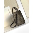 Borsa shopper Tote Fendi FF jacquard marrone
