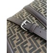 Borsa shopper Tote Fendi FF jacquard marrone