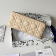 Portafoglio con cerniera Dior Lady Dior Voyageur albicocca