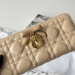 Portafoglio con cerniera Dior Lady Dior Voyageur albicocca