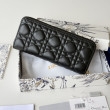 Portafoglio con cerniera Dior Lady Dior Voyageur nero