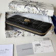 Portafoglio con cerniera Dior Lady Dior Voyageur nero