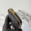 Portafoglio con cerniera Dior Lady Dior Voyageur nero
