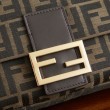 Borsa Fendi Medio Baguette tessuto jacquard FF marrone