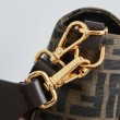 Borsa Fendi Medio Baguette tessuto jacquard FF marrone
