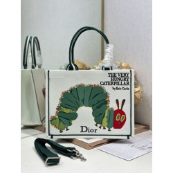Borsa shopping Dior Book Tote con design a bruco e tracolla