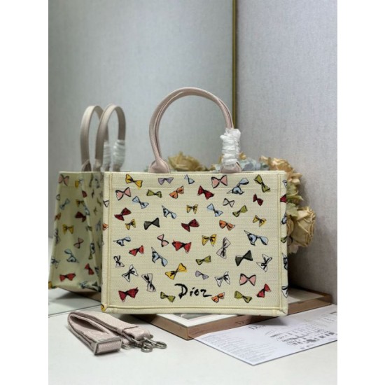 Borsa shopping Dior Book Tote con fiocco e tracolla