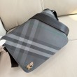 Borse Replica a tracolla Burberry Grid con logo equestre Grigio
