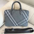 Borse Imitazioni da lavoro Burberry Grid con logo equestre Grigio