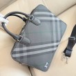 Borse Imitazioni da lavoro Burberry Grid con logo equestre Grigio