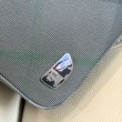 Borse Imitazioni da lavoro Burberry Grid con logo equestre Grigio