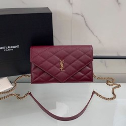 Replica perfette Borse Firmate  a catena trapuntata Becky YSL Saint Laurent Rosso 20cm