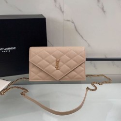 Replica perfette Borsa a catena trapuntata Becky YSL Saint Laurent albicocca