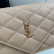 Borsa a catena trapuntata Becky YSL Saint Laurent albicocca
